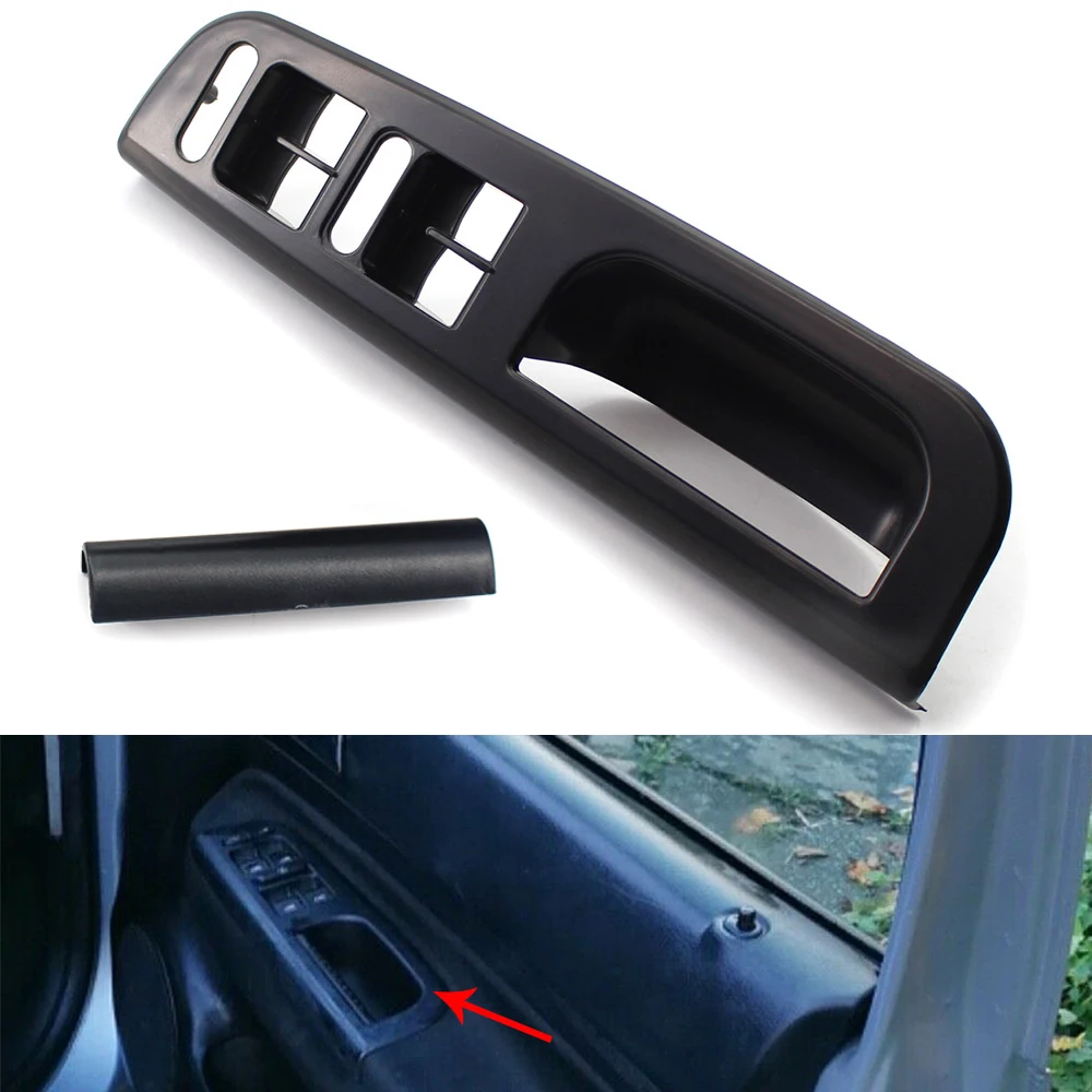 RHD Right Hand Drive Window Switch Panel Bezel + Handle Trim Black for VW Golf 4 Passat Jetta 98-05