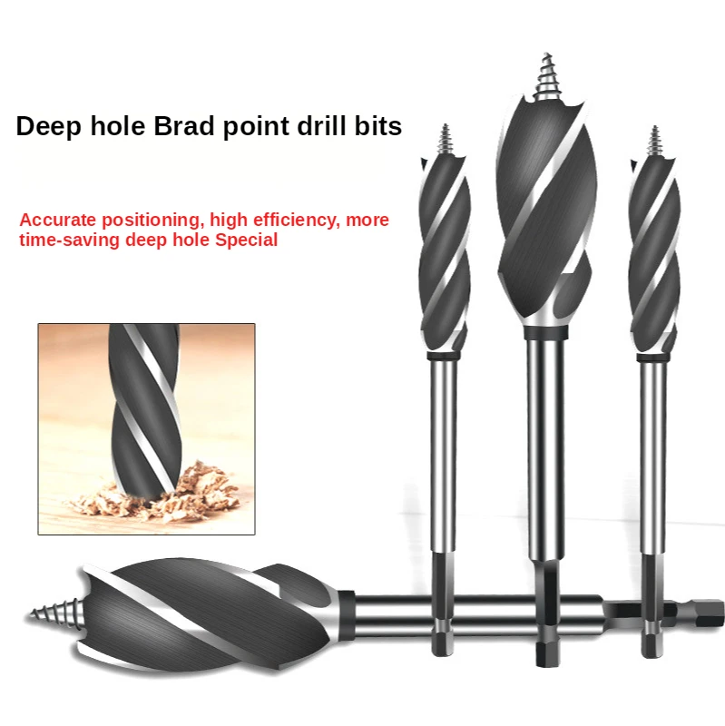 Hex Shank สี่ช่องและสี่ขอบเจาะบิต Perforating สนับสนุนเจาะไฟฟ้าสว่านโรตารี่หัวไม้ Plank Hole