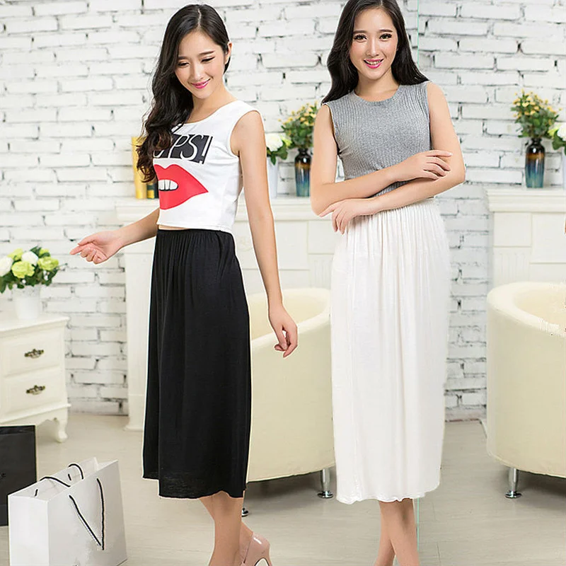 Women Half Slips Solid Casual Petticoat Skirt Knee Length Dress Lady  Underskirts Vestidos Bottoming Skirts Underdress Sleepwears - AliExpress  200574005