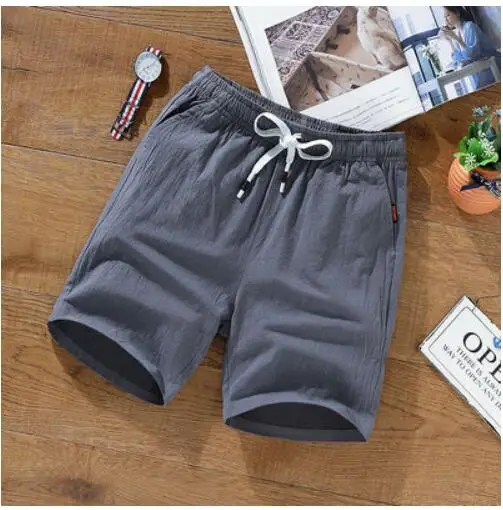 Summer Men cotton linen shorts chinese style plus size big 6XL 7XL 8XL 9XL shorts casual men home Stretch shorts green Orange 49