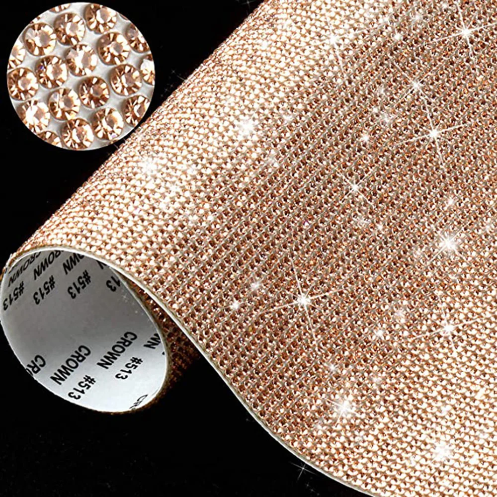 Self Adhesive Crystal Rhinestone Sticker Diamond Ribbon Diy Sticker Rhinestones For Arts Crafts, Diy Event Car Phone Decoration