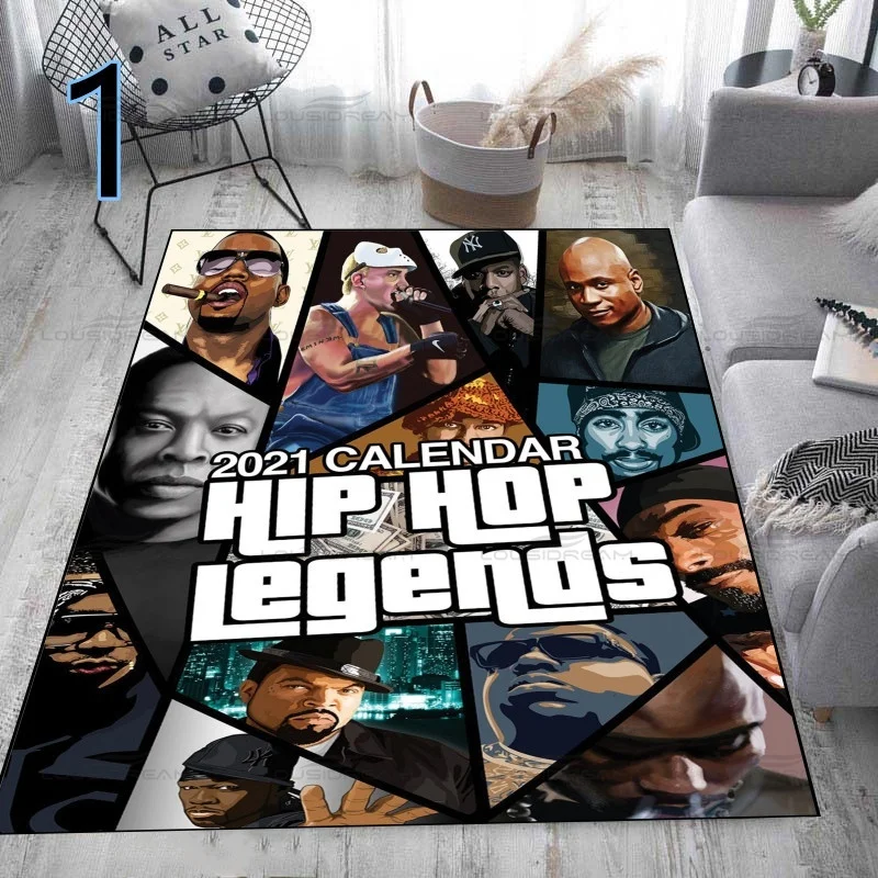 

Hip Hop Legend Pop Art Decoration Carpet Square Star Singer Carpet Modern Home Living Room Floor Mats Bedroom Rugs