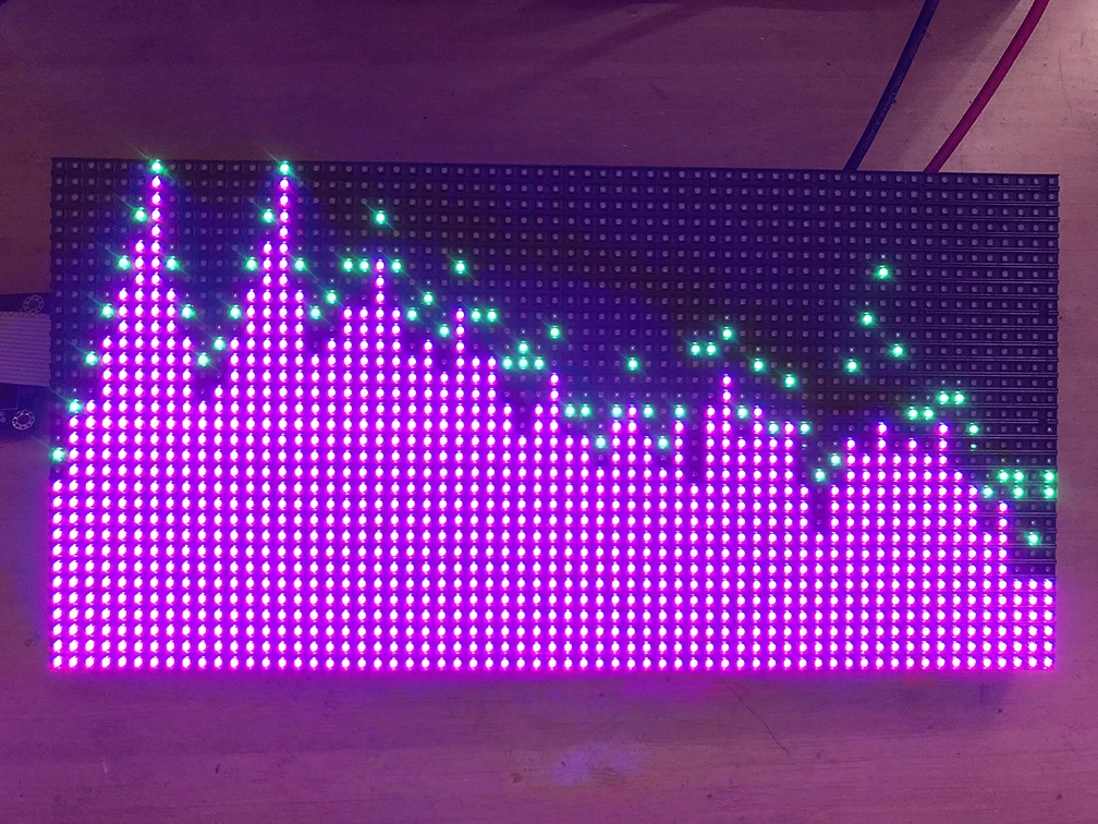 شاشة عرض طيف موسيقى RGB ، ألوان كاملة ، 2048 نقطة ، 50 نمط ، AS3264