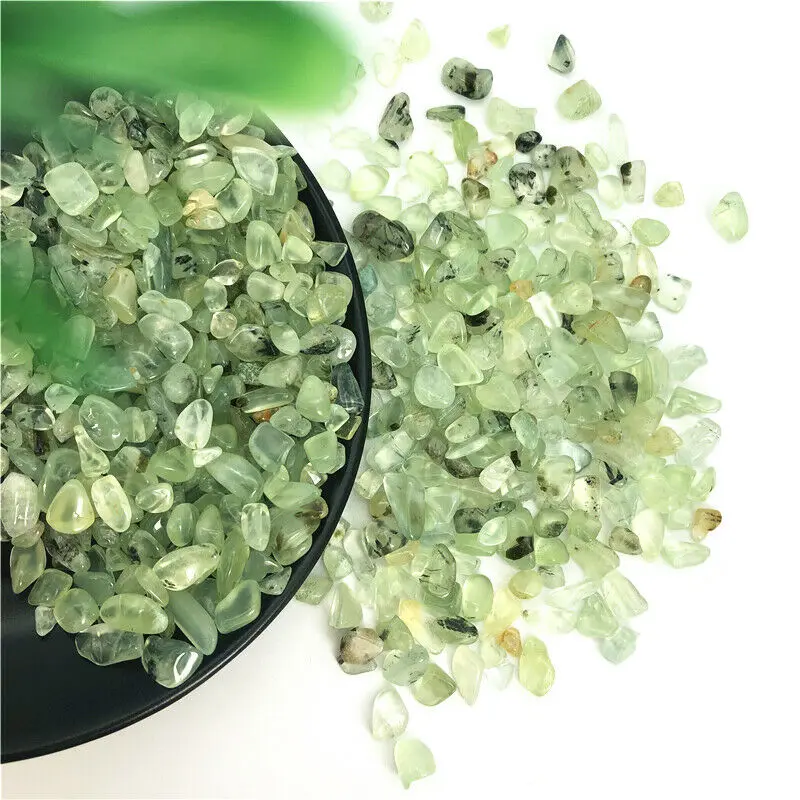 Drop Shipping 50g 5-7mm Natural Prehnite Green Grape Quartz Crystal Gravel Stone Tumbled Decor Natural Stones and Crystals