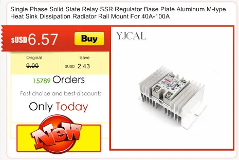 Mini Einphasig Solid State Relais SSR Aluminium Kühlkörper Ableitung Heizkörper Neueste Schiene Montieren Für 10A-40A Relais – Detail 3