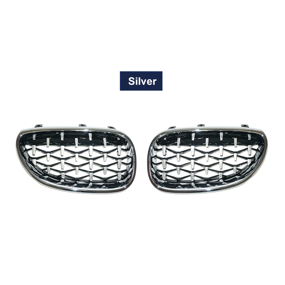 Thultra Ein Paar Autorennen Grill Diamant Nierengitter für BMW E60 E61 550i 535i M5 2004–2009 Frontstoßstangengitter Meteor Style Grills 4