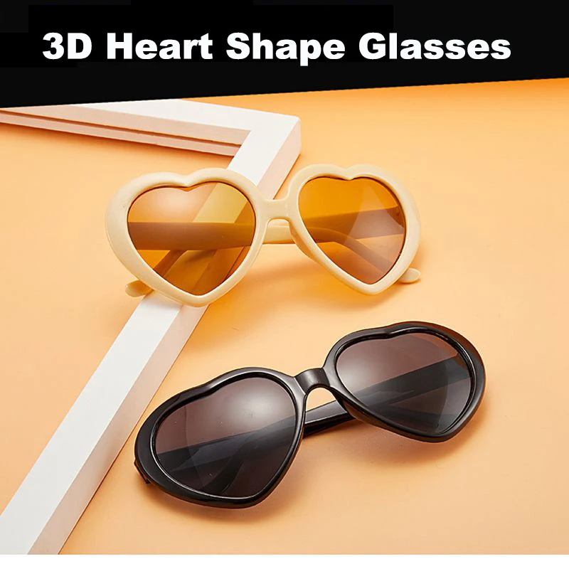 3D Heart Shape Frame Diffraction Glasses Special 3D Heart Effect EDM Rainbow Style Rave Frieworks Glasses For Parties&Festivals