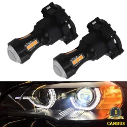 BMTxms Front Turn Signal Lights Amber White CANbus PY24W 5200s LED Bulb For BMW Land Rover Range Rover Sport LR4 2010 2011 2012