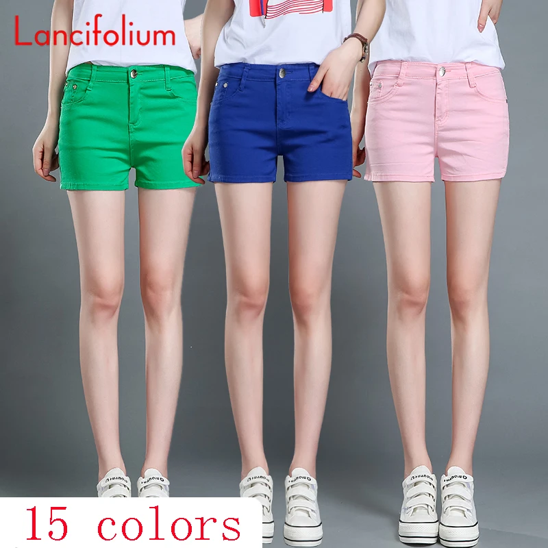 Sexy Sweet Fashion Streetwear Denim Booty White Pink 15 Candy-colored Casual Jean Micro Shorts Women Summer 2021 Short Pants