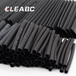 127pcs/lot Heat Shrink Tubing 7.28m 2:1 Black Tube Car Cable Sleeving Assortment Wrap Wire Kit with Polyolefin Tub