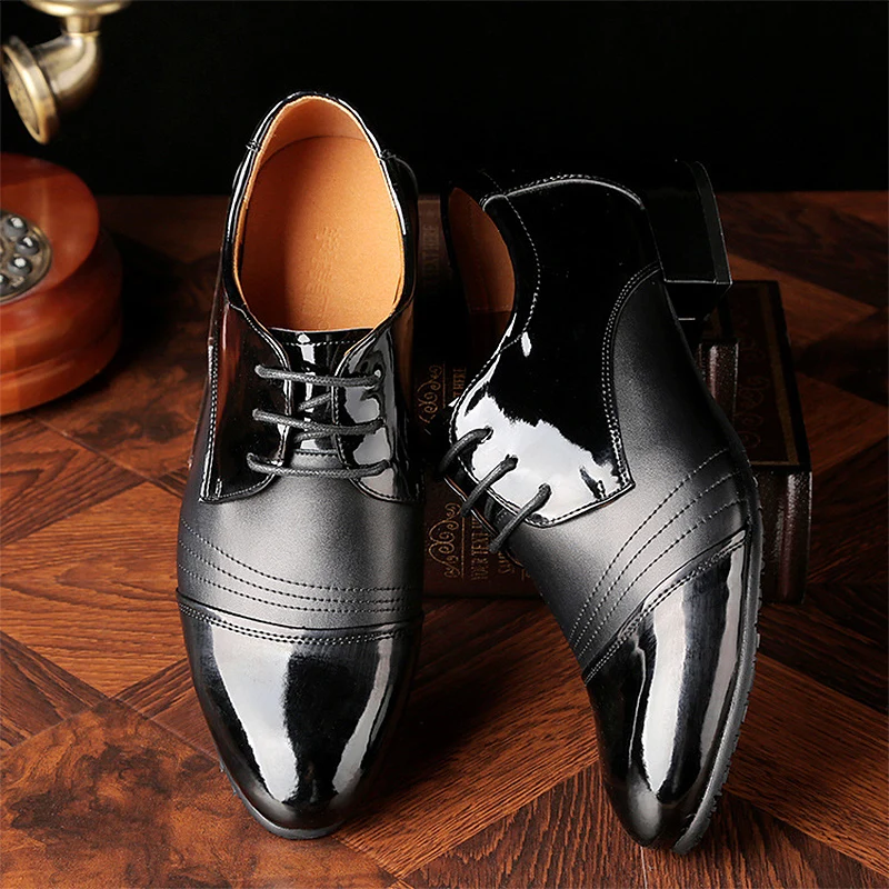 Leather Dance Latin Shoes Men Sports Modern Dance Shoes Male Practice Soft sole Square Ballroom Dance Shoes Man Wedding Shoes