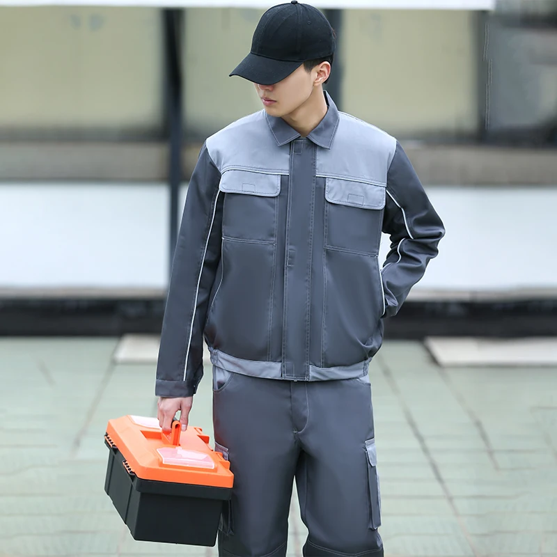 Welding Suit Reflective Multi Pockets Work Clothing Men Reflective Electric Factory Repairman Workshop Durable Uniforms