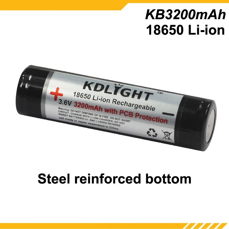 KDLIGHT KB3200mAh 3.6V 3200mAh Rechargeable Li-ion 18650 Battery with PCB