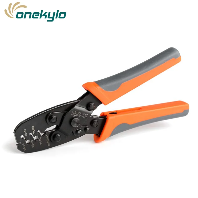 IWS-1424A Wire Clamp Open Barrel Terminal Crimper Plier Tool for Molex Style DELPHI AMP TYCO Terminals 24-14 AWG IWISS pliers