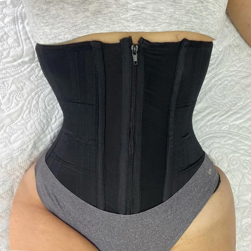 

New Double Compression Adjustable Zipper Body Sculpting Steel Bone Abdomen Belt Rubber Waist Belt Sexy Tummy Control Body Shaper