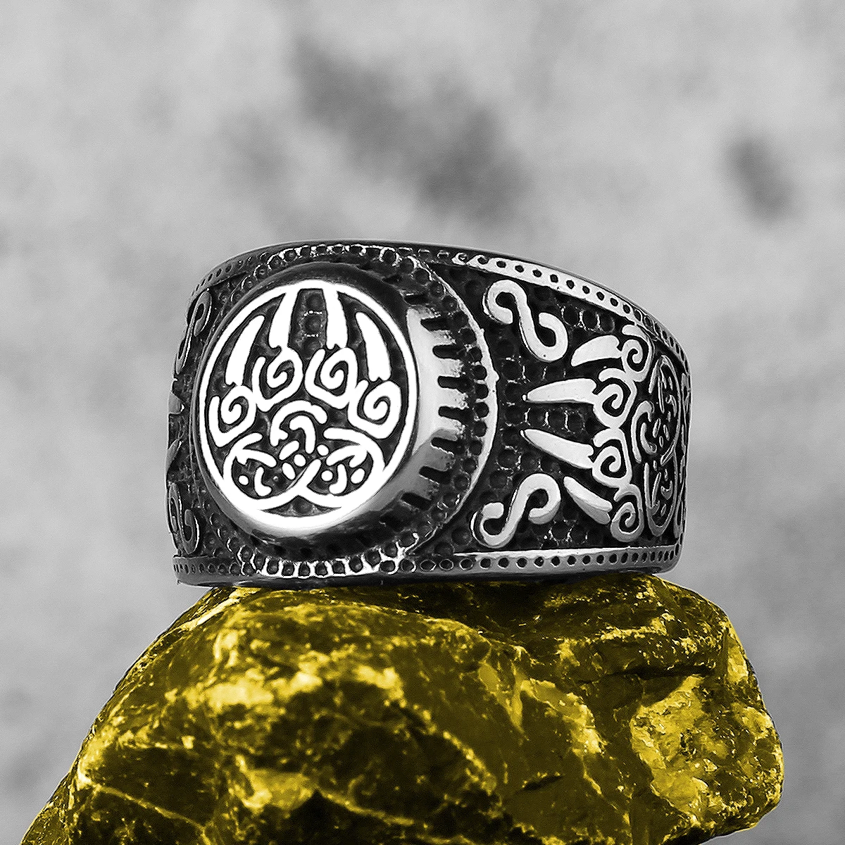 Unique Viking Bear Claw Ring Men\'s Celtic Knot Bear Claw Stainless Steel Signet Ring Men\'s Punk Motorcyclist Jewelry Wholesale