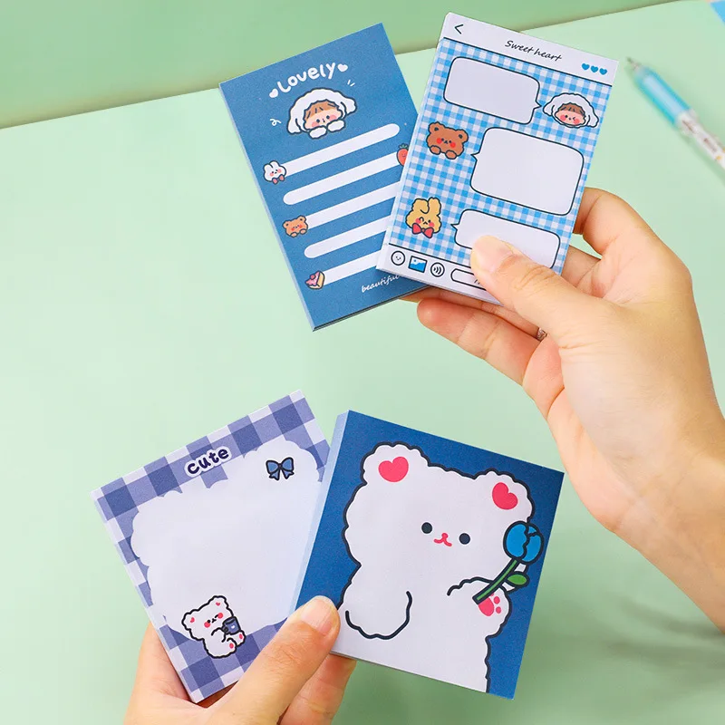 50 Sheets Bear Square Memo Pad Sticky Notes Memo Notebook Stationery Tearable Leave A Message Note Paper School Supplies