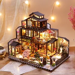 Casa delle bambole fai-da-te Kit di mobili in miniatura grande antica capitale case delle bambole in legno assemblare giocattolo per bambini regali di natale