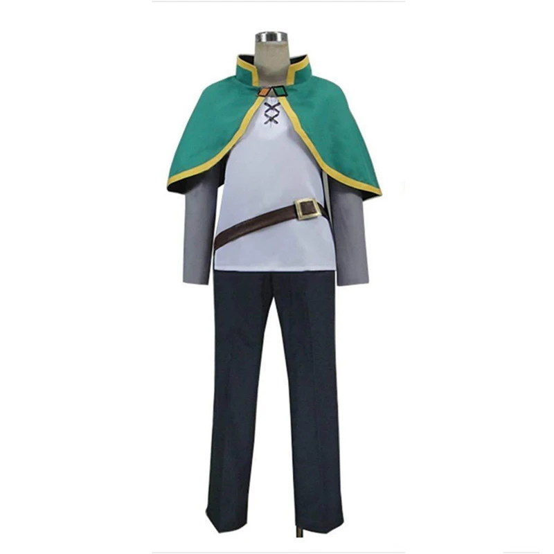 Kono Subarashii Sekai ni Shukufuku o! Satou Kazuma KonoSuba Kazuma Cosplay Costume Green Set Clothing+wig full set