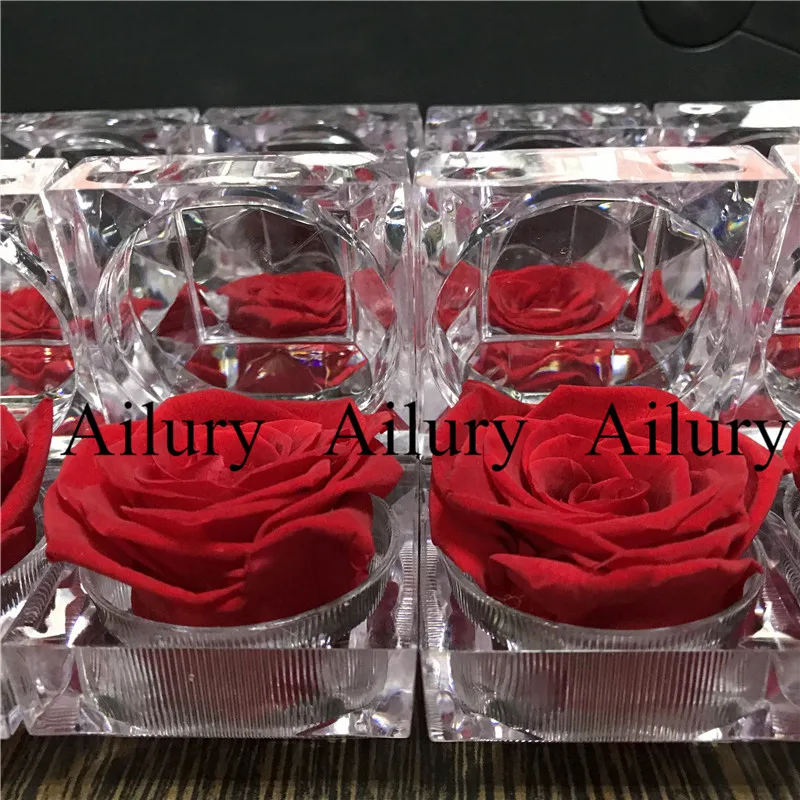 Artifical Flower Ring Earring Box,Xmas Mini Decorative Rose,Non-fading,Valentine's Day Gift.Christmas Little Creative