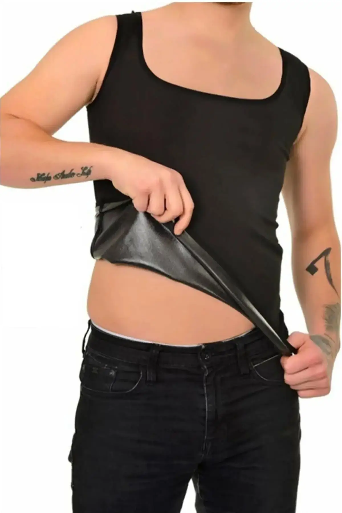 Canottiera per Sauna termica nera maschile