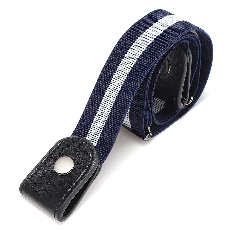 Elastic Stripe Buckle Free Belt Fashion Women's Punk Style　Adjustable Belts for Dresses Personalized Men's Jeans  Shrink Straps