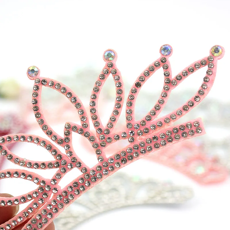 8Pcs Rhinestone Crown Appliques for Baby\'s Hair Clip Headwear Crafts Cap Shoes Jeans Patches Decoration Accessories Wholesale