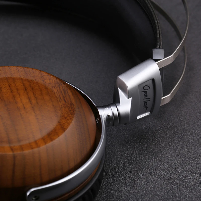 Openheart木製ハイファイヘッドホン上耳高品質オーディオ有線低音とウォームなサウンド音楽イヤホン50ミリメートルダイナミック
