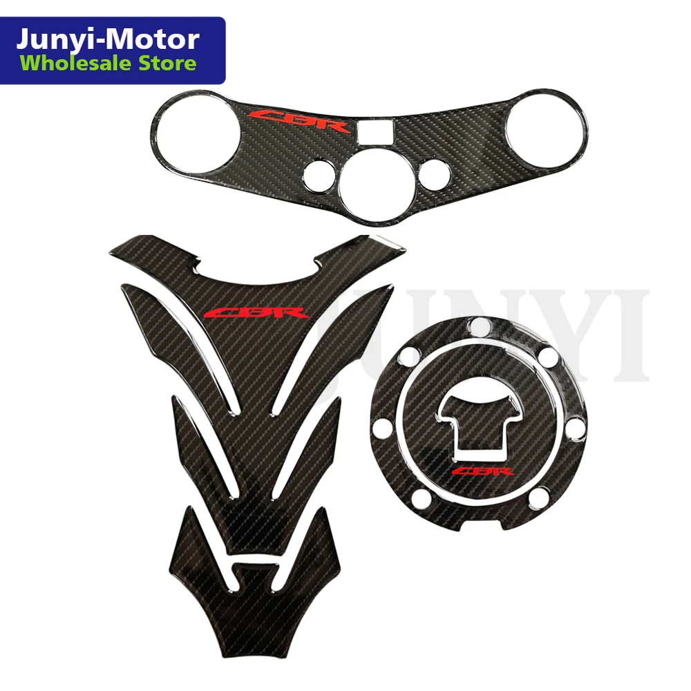 

For Honda CBR600RR 2007-2016 Sticker Gas Fuel Tank Pad Triple Clamp Carbon Fiber Decal Motorcycle 2008 2009 2010 2011 2012 2013