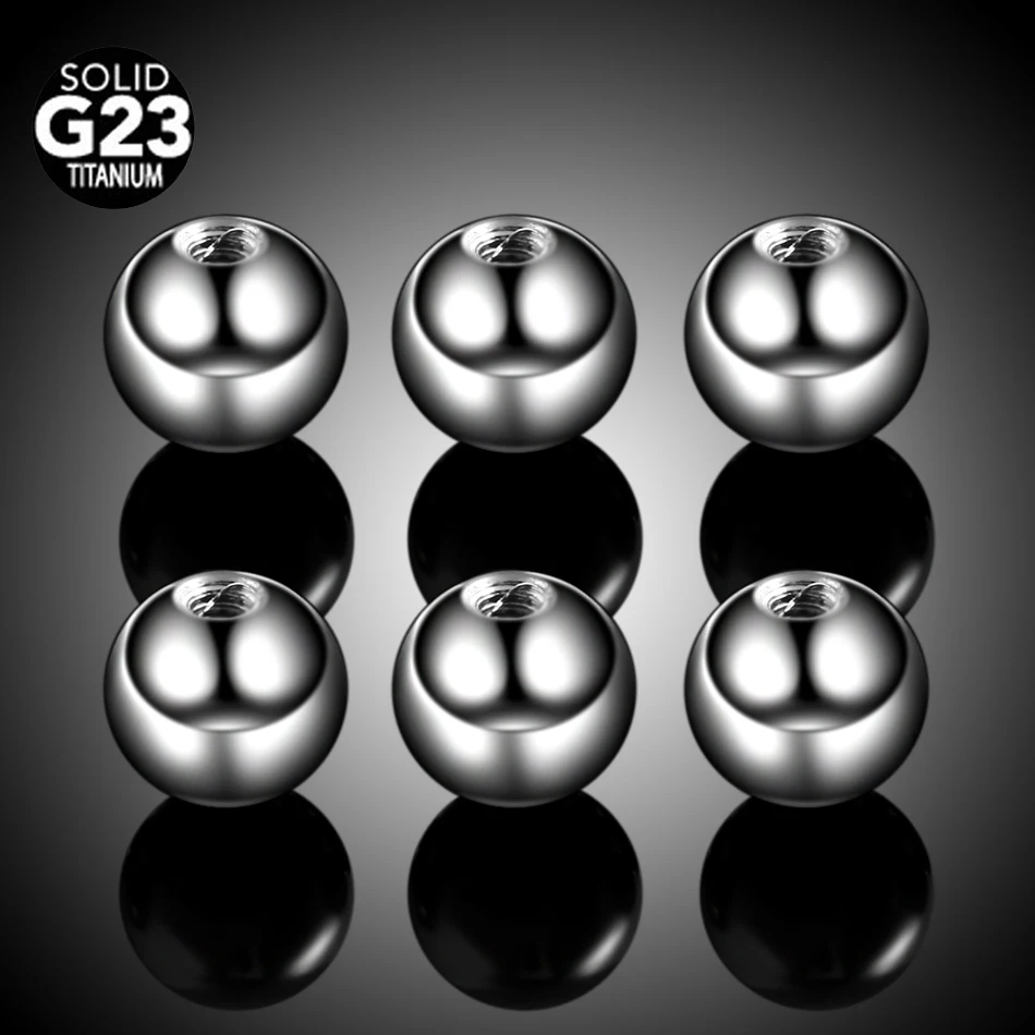 50Pcs/lot G23 Titanium Screw Replacement Balls Accessories For Lip Nipple Navel Tongue Eyebrow Earring Piercings Body Jewelry