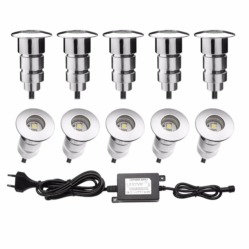 

30pcs DC12V LED Inground Deck Recessed Lights 0.6W IP67 for Outdoor Stairs Path Garden Security Floodlights 10pcs/set