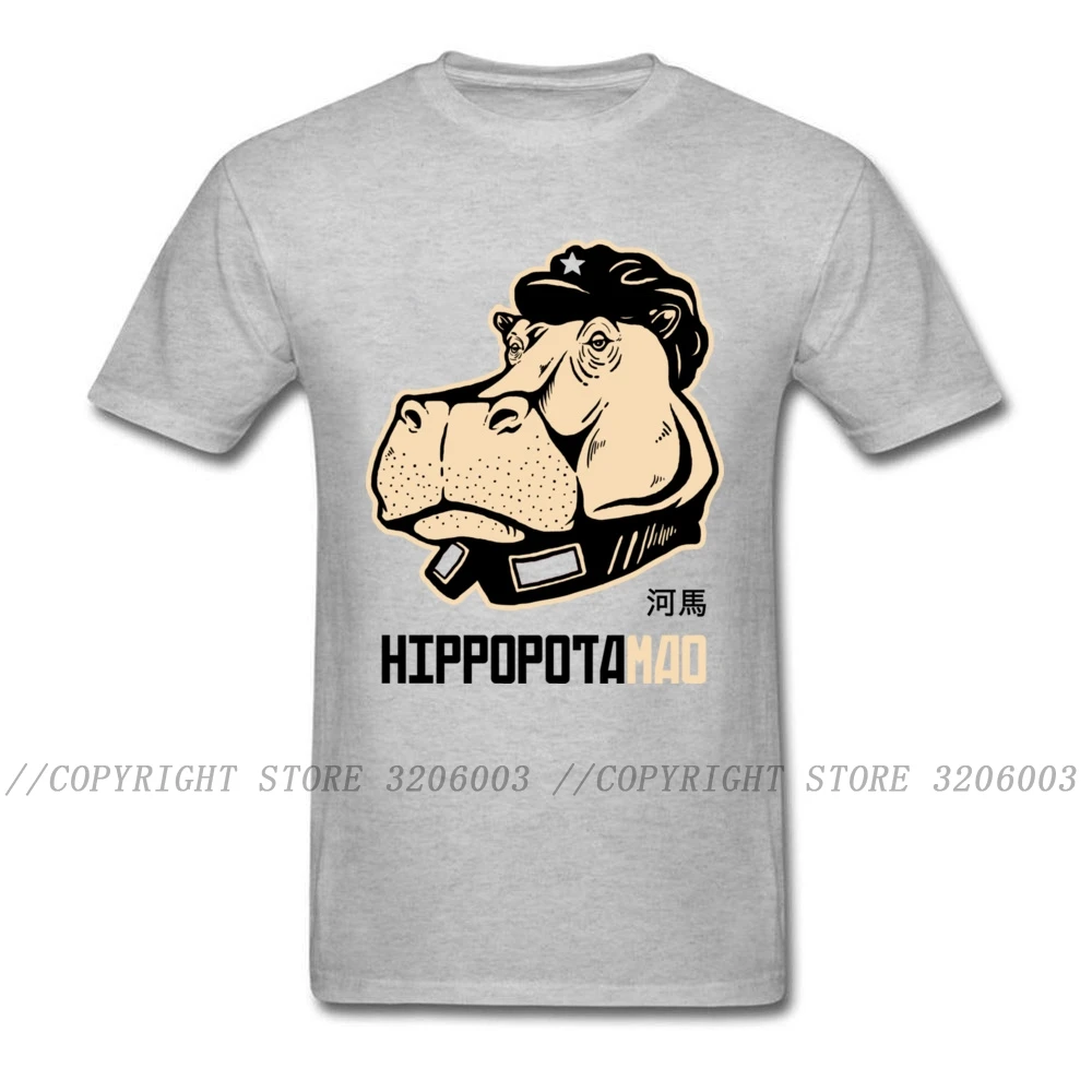 Men Like Hippopotamus 2018 Grey T-Shirt For Guys Cartoon Funny Top Tee Shirts Custom Store Family Cotton Clothing