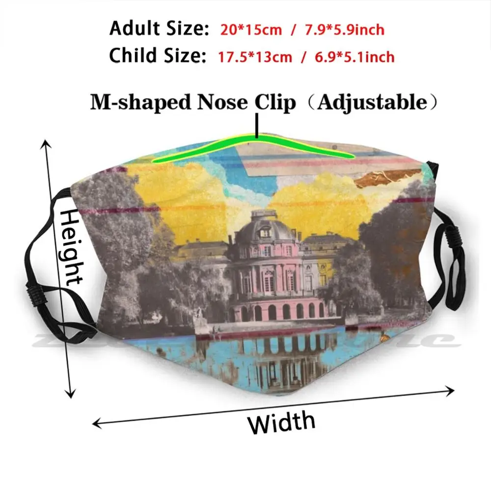 Monrepos Castle Mask Cloth Reusable Print Filter Washable Closed Monrepos Recreation Quiet Sea Castle Baden Württemberg