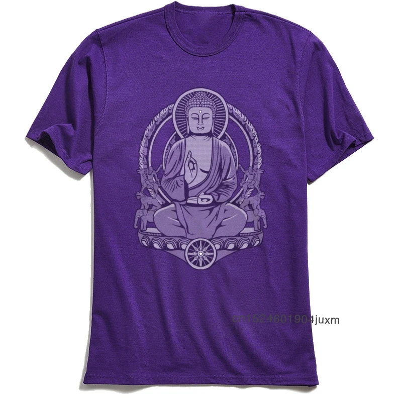 Slim Fit Man T-shirt Gautama Buddha Halftone Tshirt Men T Shirt 2024 Newest NEW YEAR DAY Gift Cotton Tops & Tees Purple Camisa