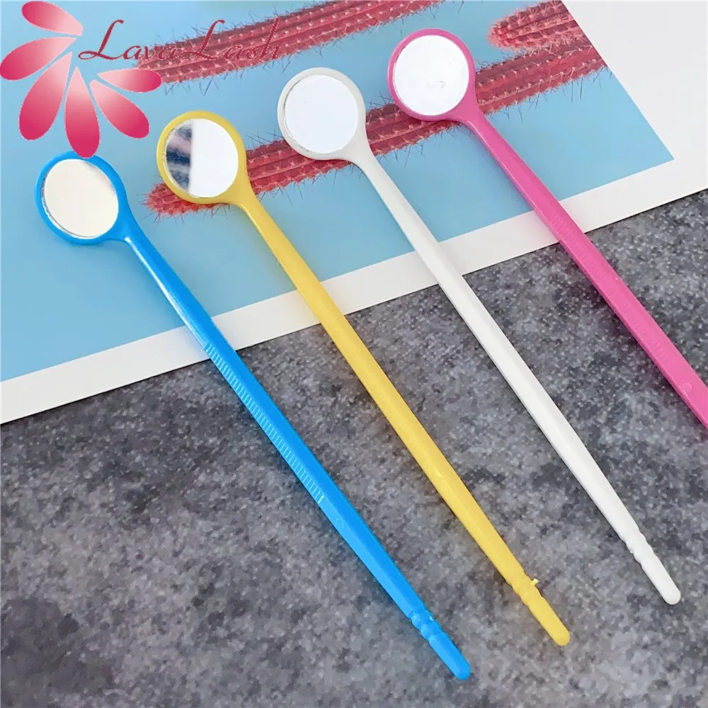 Colorful Dental Tooth Mirror Eyelash Extension Applying Eyelash makeup Magnifier Mirror Instruments Mouth Oral For Checking