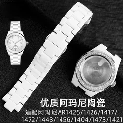 For Armani Ceramics Watch Band Ar1426 1425 1472 1456 1443 1404 1421 White