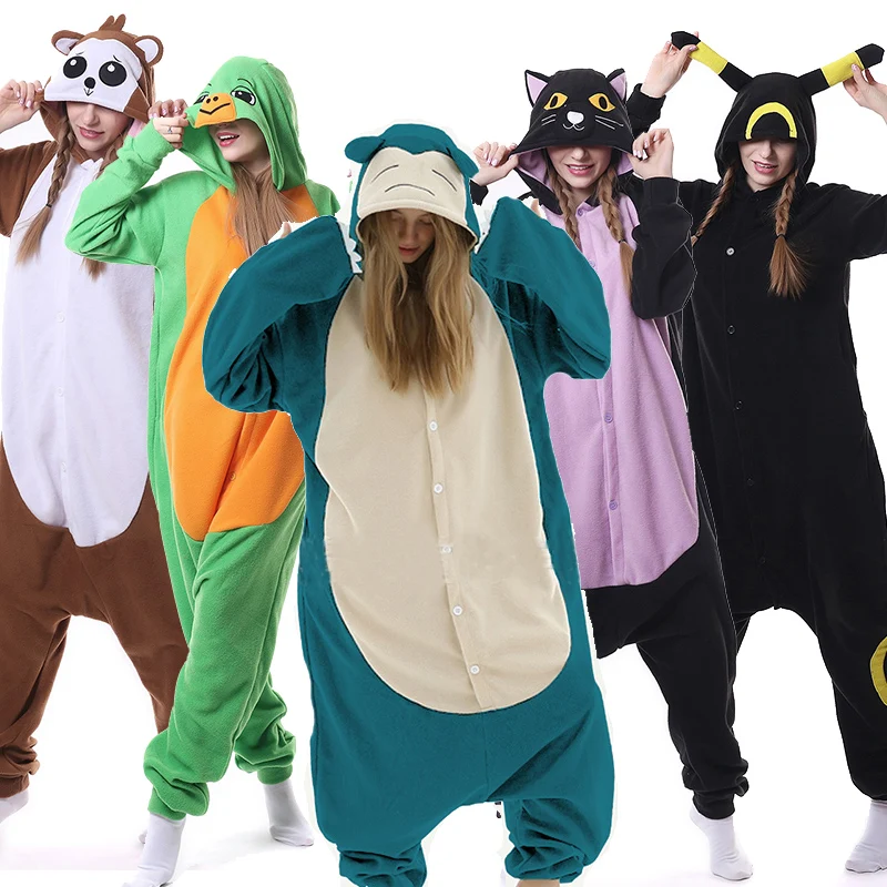 Adult Stitch Mike Duck Onesies Cosplay Shark Cat Fox Kigurumi Turtle Pajamas Monkey Cartoon Costumes Jumpsuits Christmas Hooded