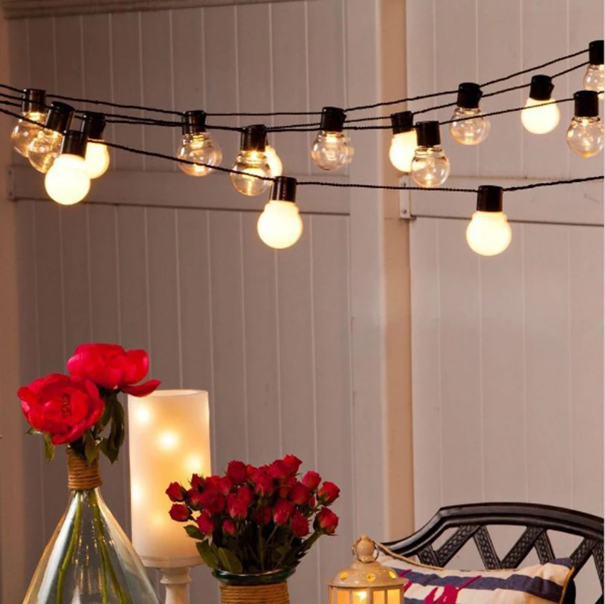 Impermeável LED Globe String Light, Fairy Light, Festão, Guirlanda Decoração, ao ar livre, Natal, Casamento, Festa, 6m, 20 LEDs