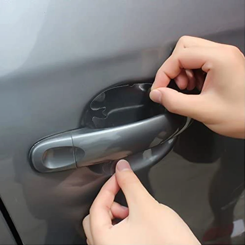 4pcs Universal Invisible Car Door Handle Scratches Clear Side Sticker  Vinyl Car Door Handle Protector Film