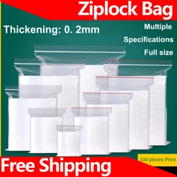 Ziplock Bag 20 Silk Zip Lock Plastic Bags Sealing Bag Transparent PE Poly Bags Fresh Storage Food Envelope Bag Reusable Zip Bag