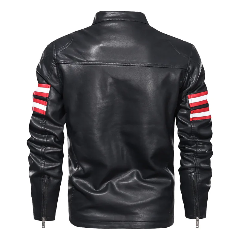 Novel Hot Sale Men Leather Jacket Coat Slim Fit PU Clothing Fleece Motorcycle Leather Jackets Male chaqueta cuero hombre