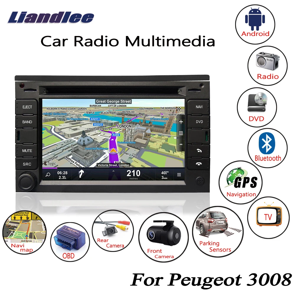 

For Peugeot 3008 2008-2016 Android Car Radio CD DVD Player GPS Navigation Maps Camera OBD TV HD Screen Multimedia