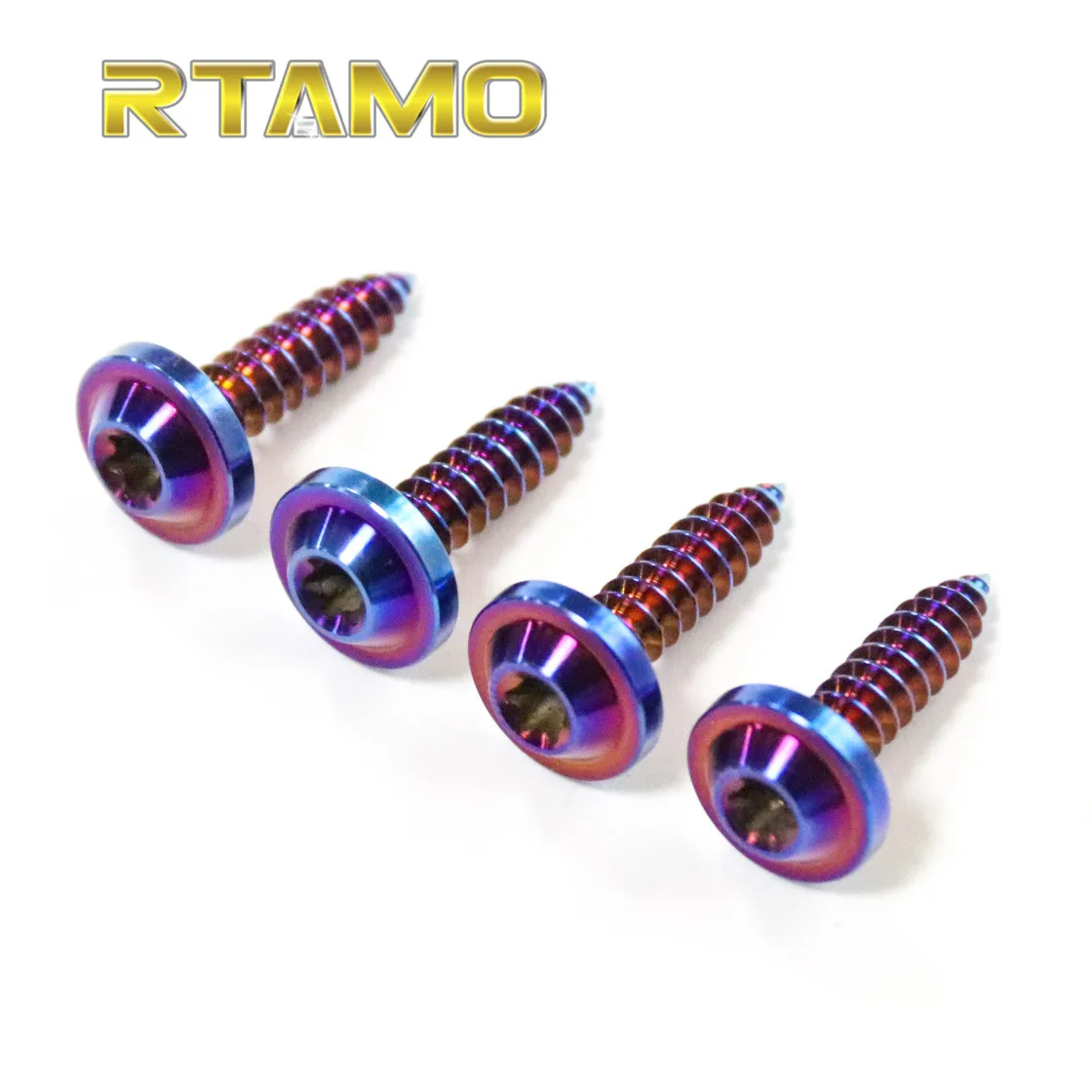 RTAMO| 4PCS Titanium Self-tapping Bolts Kit Fit with Free Wrench for Vespa Sprint 150/Vespa Primavera  Modified Batter Shelf