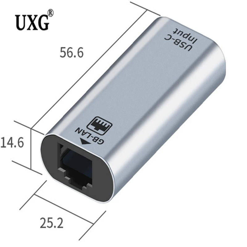 Type-C female to RJ45 network port connector plug and play all series compatible typec network port converter