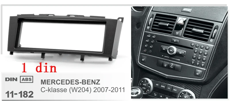 

1Din Car Radio Fascia frame For MERCEDES-BENZ C CLASS W204 2007-2011 Dash Facia Panel Stereo Audio Bezel dash Mount CD trim DVD