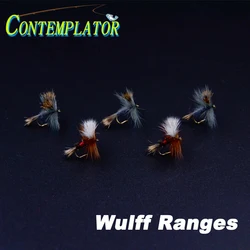 5pcs Grey Wulff/Royal Wulff Dry Flies Fly Fishing Lures 2styles Assorted 12# Artificial Fly Resembled Mayfiles Fooling Trout
