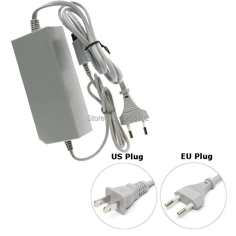 1pcs 100 - 240V AC Power Adapter Supply Cord Cable EU/US Plug for Nintendo-Wii Console Home Replacement Wall Power Adapter Gray