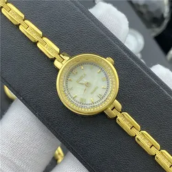 24K Thick Plated Adornment Alluvial Gold Watch Chain Is To Restore Ancient Ways Ms Temperament Luxury gold Watch Quartz  Buckle