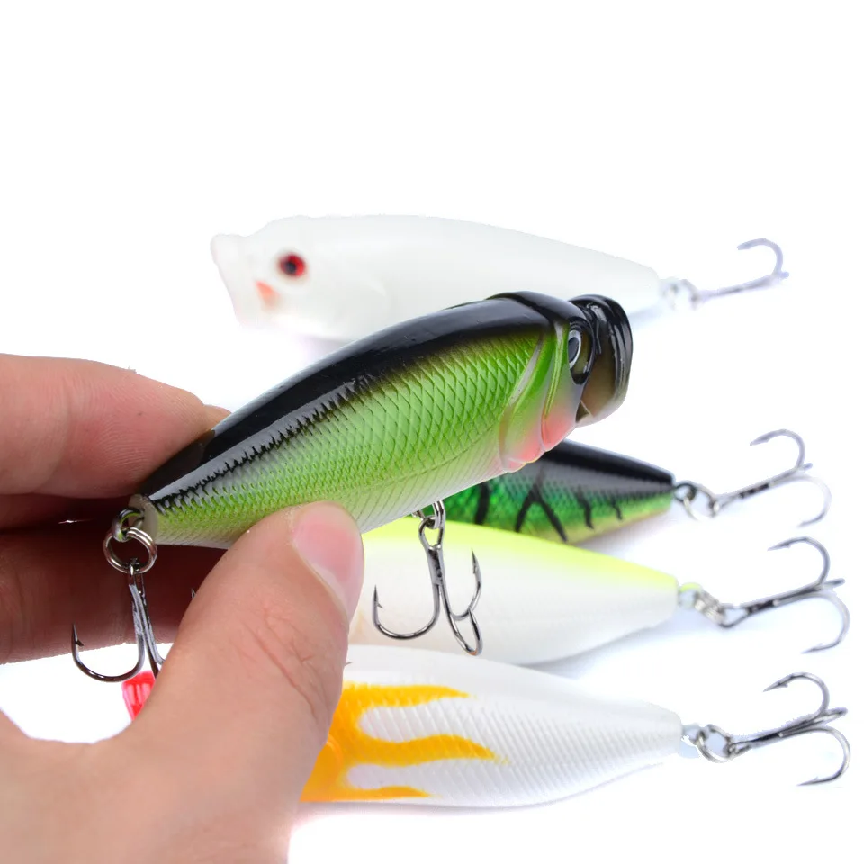 POETRYYI NEW 1Pcs 8cm 15g Popper Fishing Lures 3D Eyes Bait Crankbait Wobblers Isca Poper Pesca Japan fishing tackle