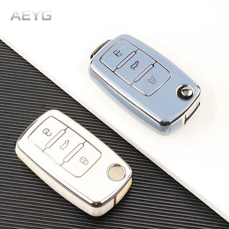 Fashion TPU Car Key Case Full Cover For Volkswagen For VW Bora Polo Tiguan Jetta Passat B5 B6 B7 Golf Beetle for Skoda Octavia